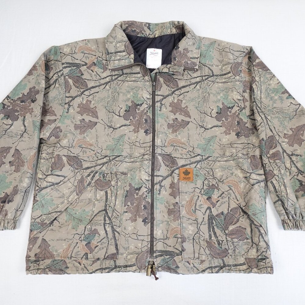 Vintage Nikaldi Camo Hunting Jacket Men's XL Lightweight Made in Canada 80s 90s
